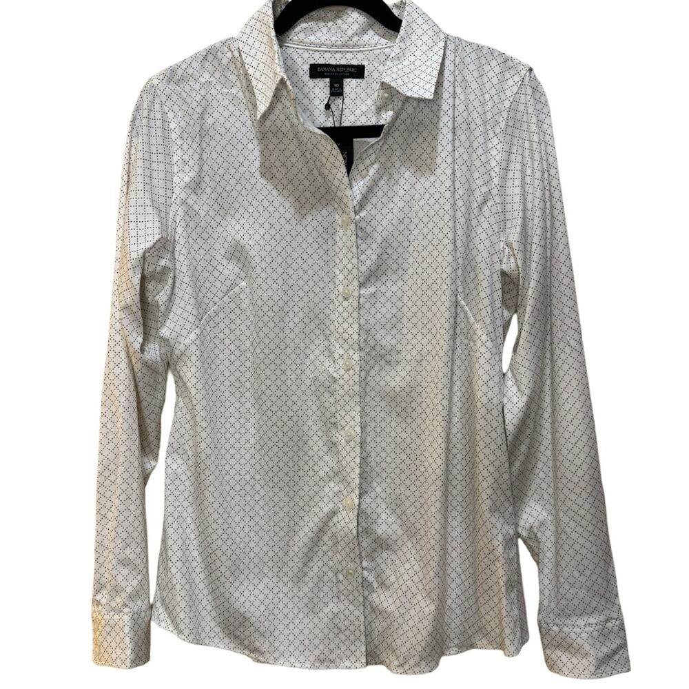 Banana Republic Non-Iron Tailored Printed Long Sleeve Shirt Size 10